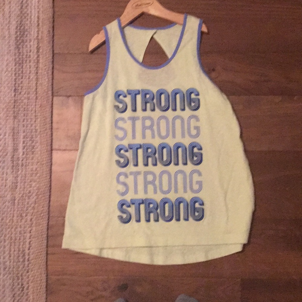 Green strong tank top cut in back